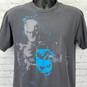 Batman Joker The Dark Knight T Shirt DC Comics Movie Film Tee Gray Mens M Medium